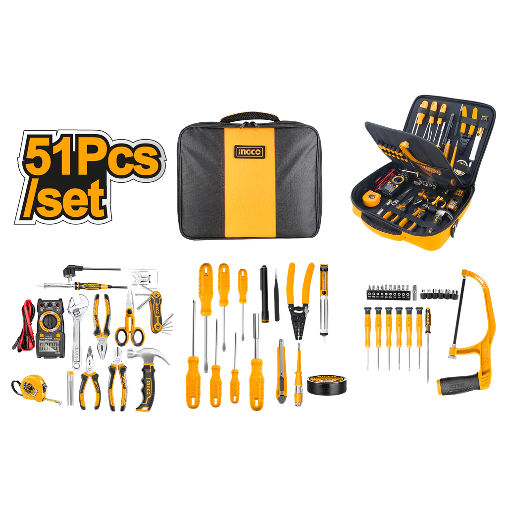 Ingco HKTTS0511 51pcs Telecom Hand Tools Set Toolkit
