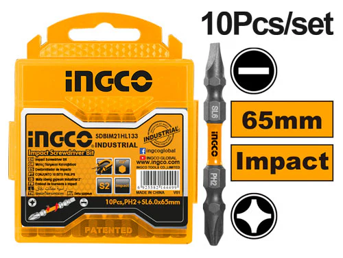 Ingco SDBIM21HL133 Impact Screwdriver Bit 10PCS/Set
