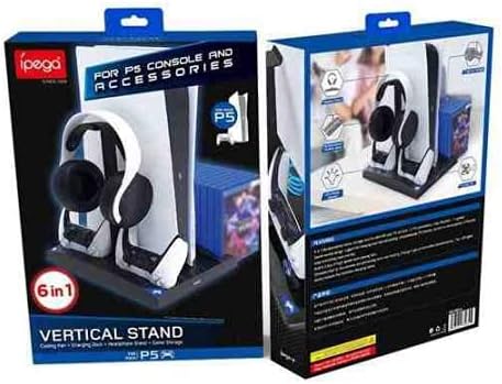 iPega 6 in 1 Vertical Stand Multifunctional Cooling Fan Charging Base For PS5 (PG-P5013) - Image 4