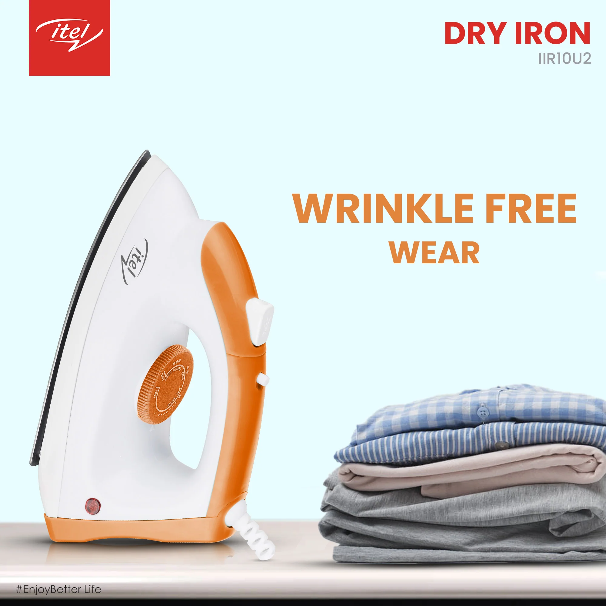Itel 1000W Non-Stick Soleplate Electric Dry Iron Box - Image 2