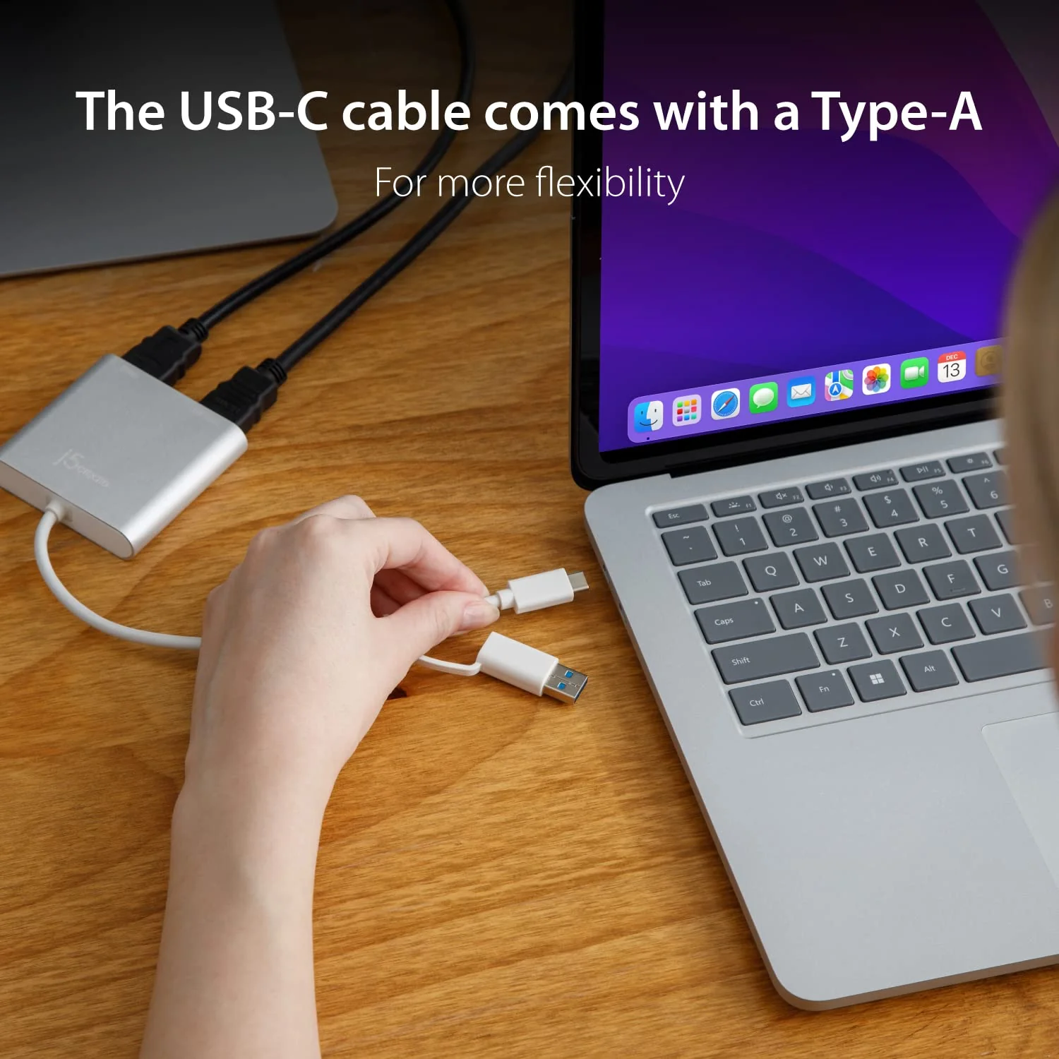 j5create USB-C to Dual HDMI Multi-Monitor Adapter with USB Type-A convertor | 4K + 2K | Compatible with Windows and Mac - JCA365 - Image 4