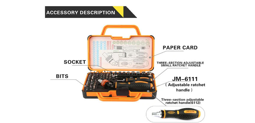 JAKEMY JM-6111 69-in-1 Screwdriver Set – Magnetic Precision Repair Tool Kit for Phones, Laptops, Electronics - Image 2