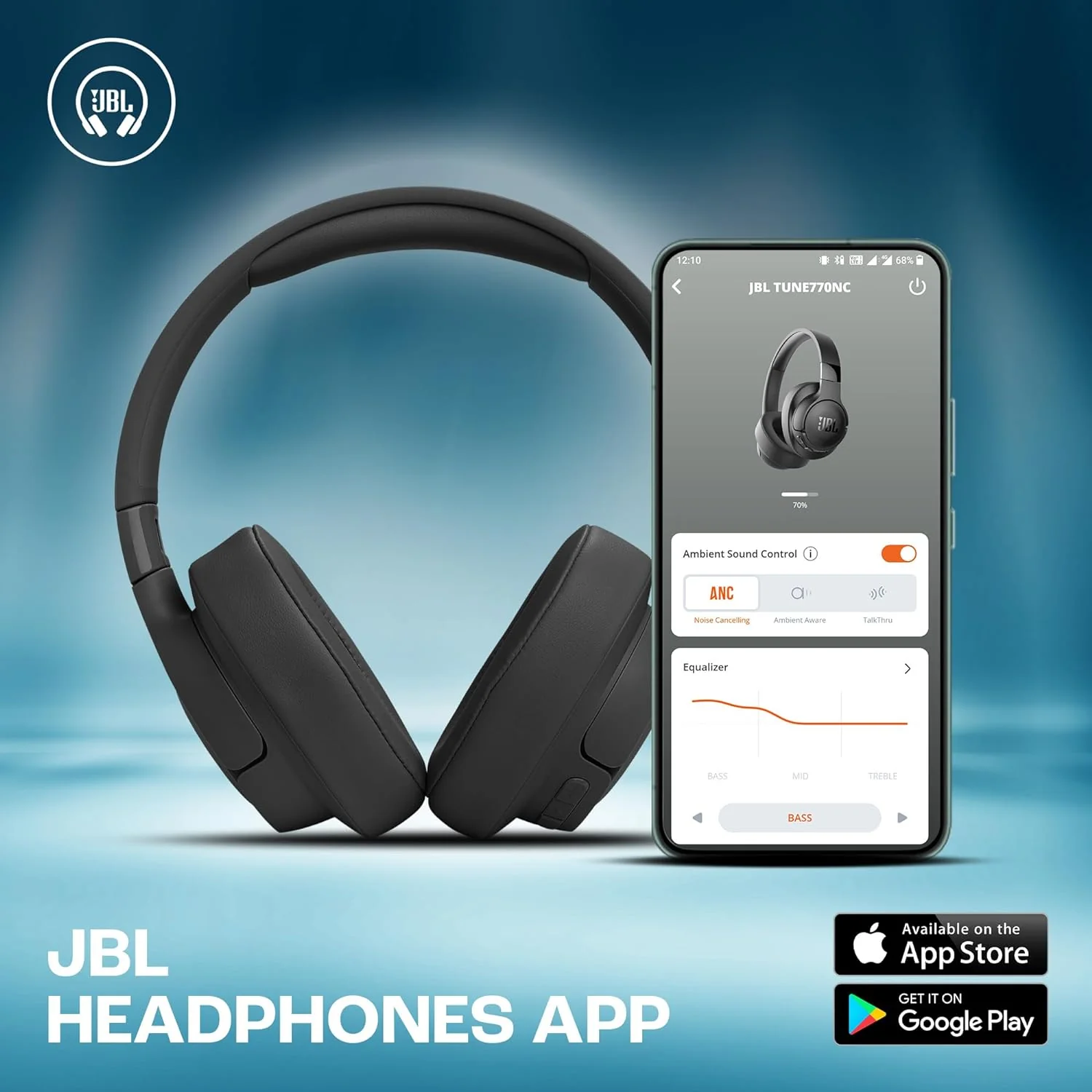 JBL Tune 770NC Adaptive Noise Cancelling Wireless Over-Ear Headphones - Image 5