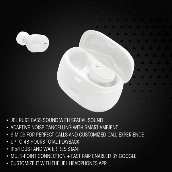 JBL TUNE BUDS 2 True Wireless Noise Cancelling Earbuds – Professional Heavy Duty Bluetooth Earphones for Music, Travel, Office, and Industrial Use - Image 2