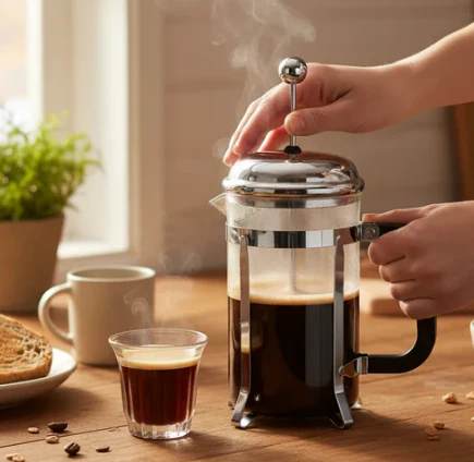 Jinmmeilai 850ml Glass French Press Coffee Maker Chrome Lid Mesh Filter – A simple and effective way to brew rich, flavorful coffee with ease at home or in the office - Image 2