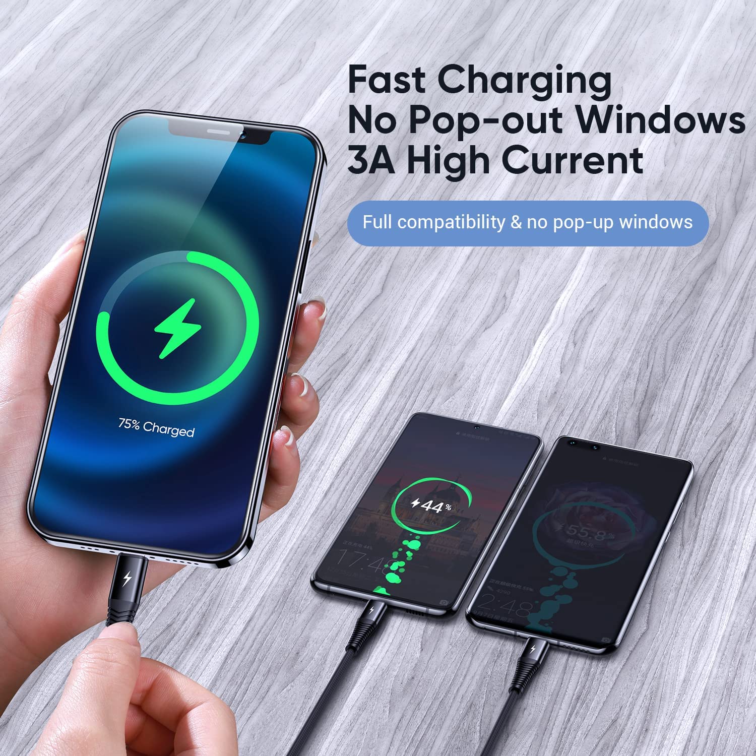Joyroom 3 in 1 (Lightning + Type-C + Micro USB) Fast Charging and Data Cable 1.2M - S-1230G4 - Image 5