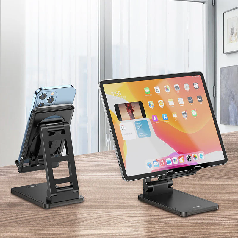 Joyroom Universal Foldable Desktop Phone & Tablet  Stand holder with Anti-Slip Silicone Pad and Adjustable angle - JR-ZS282 - Image 4