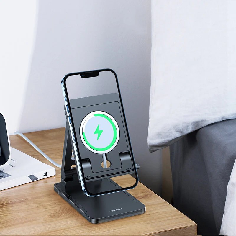Joyroom Universal Foldable Desktop Phone & Tablet  Stand holder with Anti-Slip Silicone Pad and Adjustable angle - JR-ZS282 - Image 5