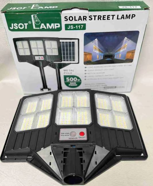 JSOT JS-117 500W Solar Street Lamp – Outdoor LED Solar Street Light with Motion Sensor & Remote - Image 2