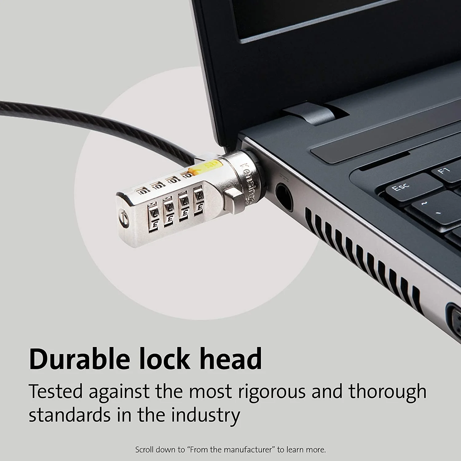 Kensington Combination Ultra Cable Lock for Laptops and Other Devices (K64675US) - Image 3