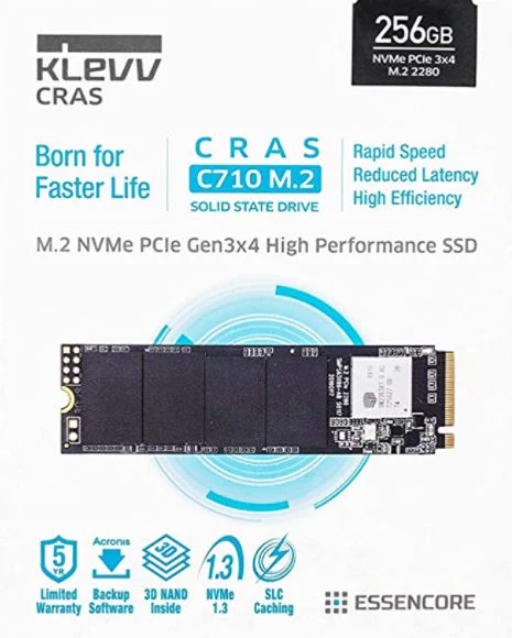 Klevv CRAS C710 INTERNAL SSD M.2 PCIe Gen 3*4 NVMe 2280 - 256GB (K256GM2SP0-C71) - Image 2