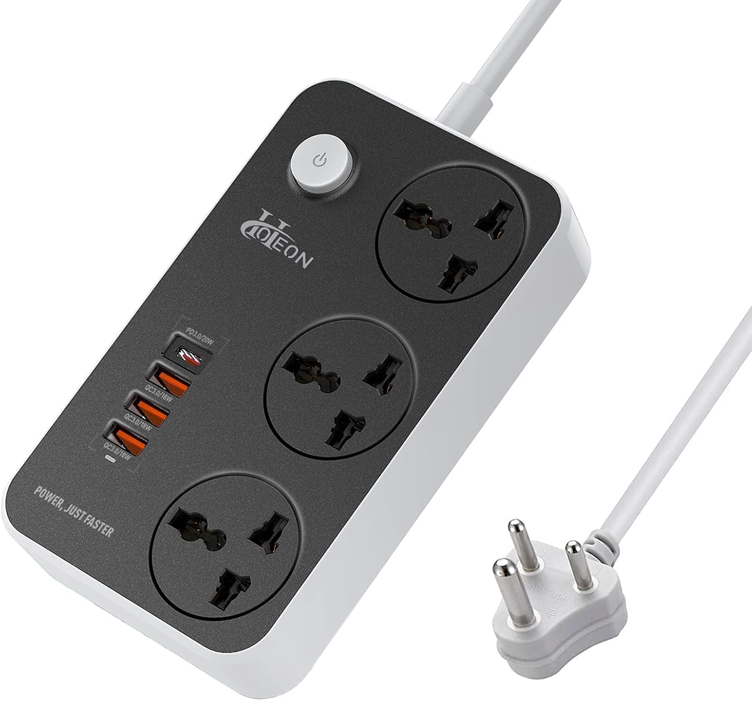 Ldnio SC3412 Power Strip With 3 Ways Power Socket, 4 USB Port 38W, Fast Charging USB-C, 2500 Watt Extension Socket - Image 5