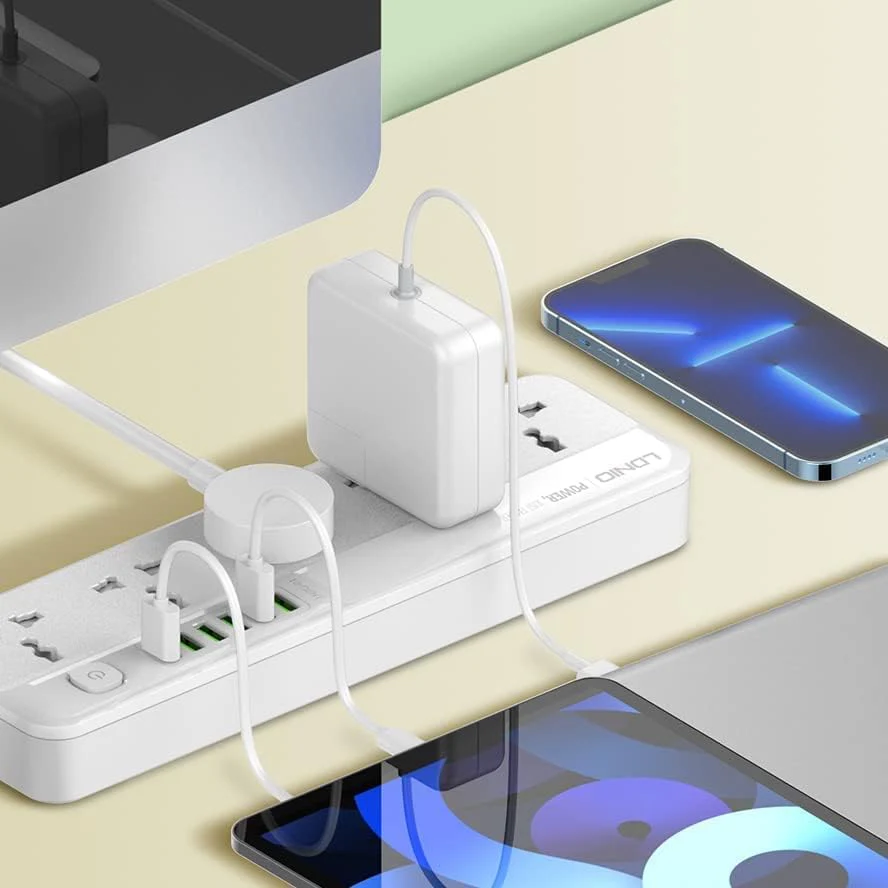 LDNIO SC5614 2500W Power Strip Extension Cable with 5 AC sockets, 6x USB Ports - Image 5