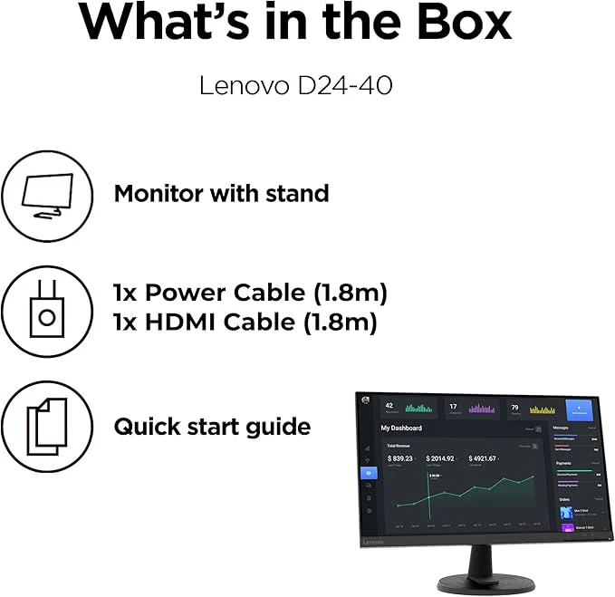 Lenovo D24-40 24" Inch Monitor - Image 5