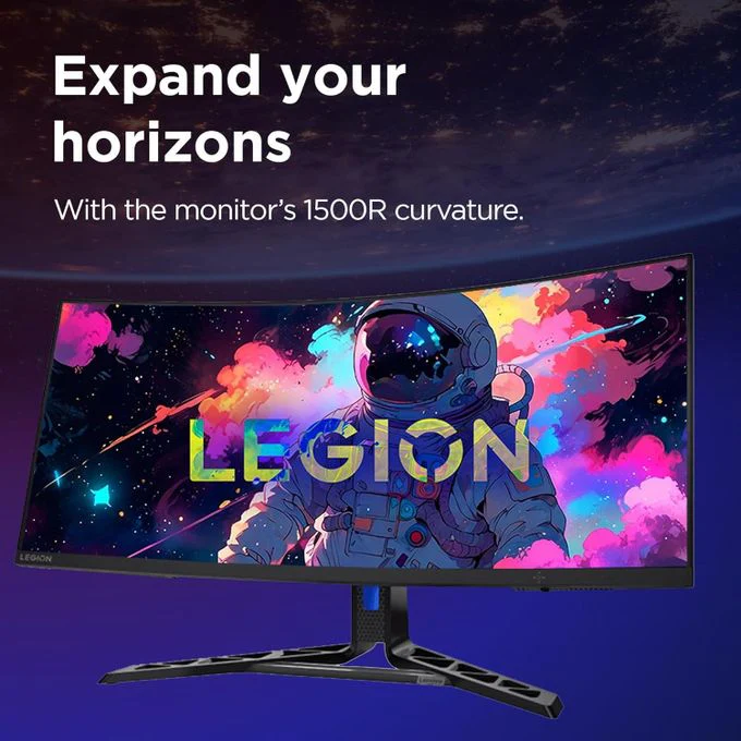 Lenovo Legion R34w-30 34" Curved Gaming Monitor 67C7GACBUK – 3440x1440, 165Hz, IPS, HDMI & DisplayPort for PC & Console Use - Image 4