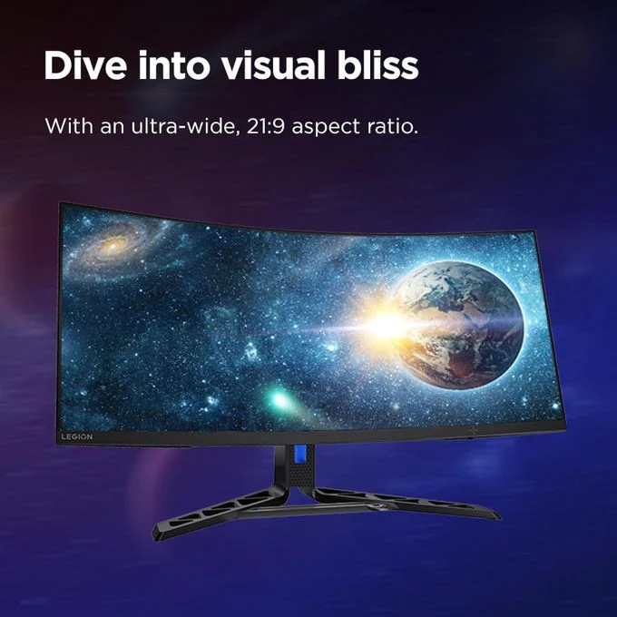 Lenovo Legion R34w-30 34" Curved Gaming Monitor 67C7GACBUK – 3440x1440, 165Hz, IPS, HDMI & DisplayPort for PC & Console Use - Image 5