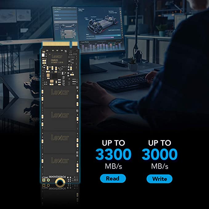 Lexar LNM620 SSDM.2 PCIe Gen 3*4 NVMe 2280 Internal SSD (LNM620X001T-RNNNG) - 1TB, 3300MB/s read and 3000MB/s write, 3D NAND - Image 2