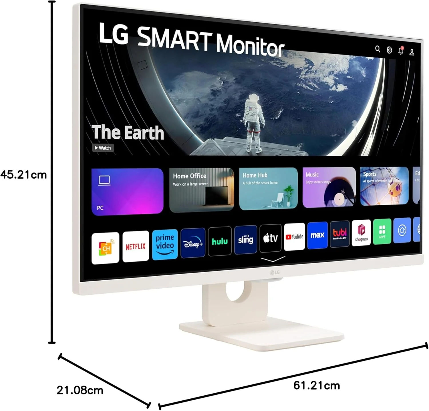 LG 32SR50F-W 31.5” FHD Smart Computer Monitor – webOS, Built-in Speakers, Wireless &amp; HDMI Connectivity - Image 2