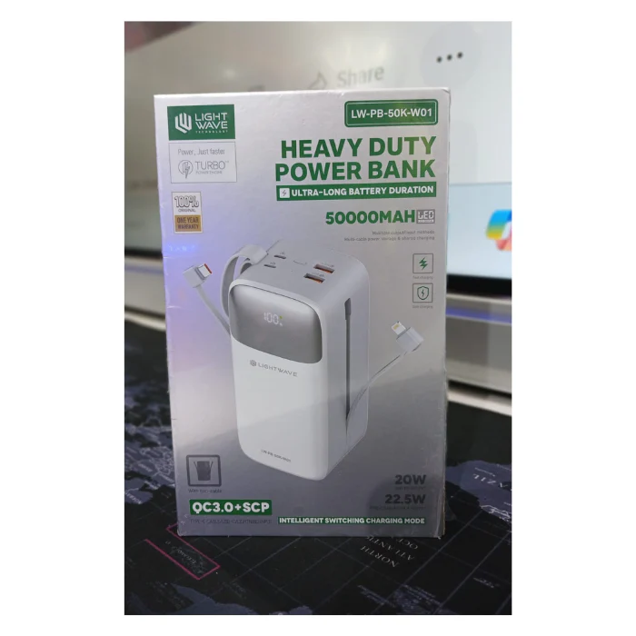Lightwave 50,000mAh Mobile Power Bank (LW-PB-50K-W01) - Image 2