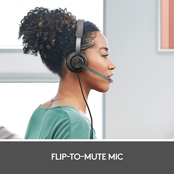 Logitech Zone Wired Over-Ear Headset 981-000875 – USB, Graphite, Noise-Canceling Mic - Image 5