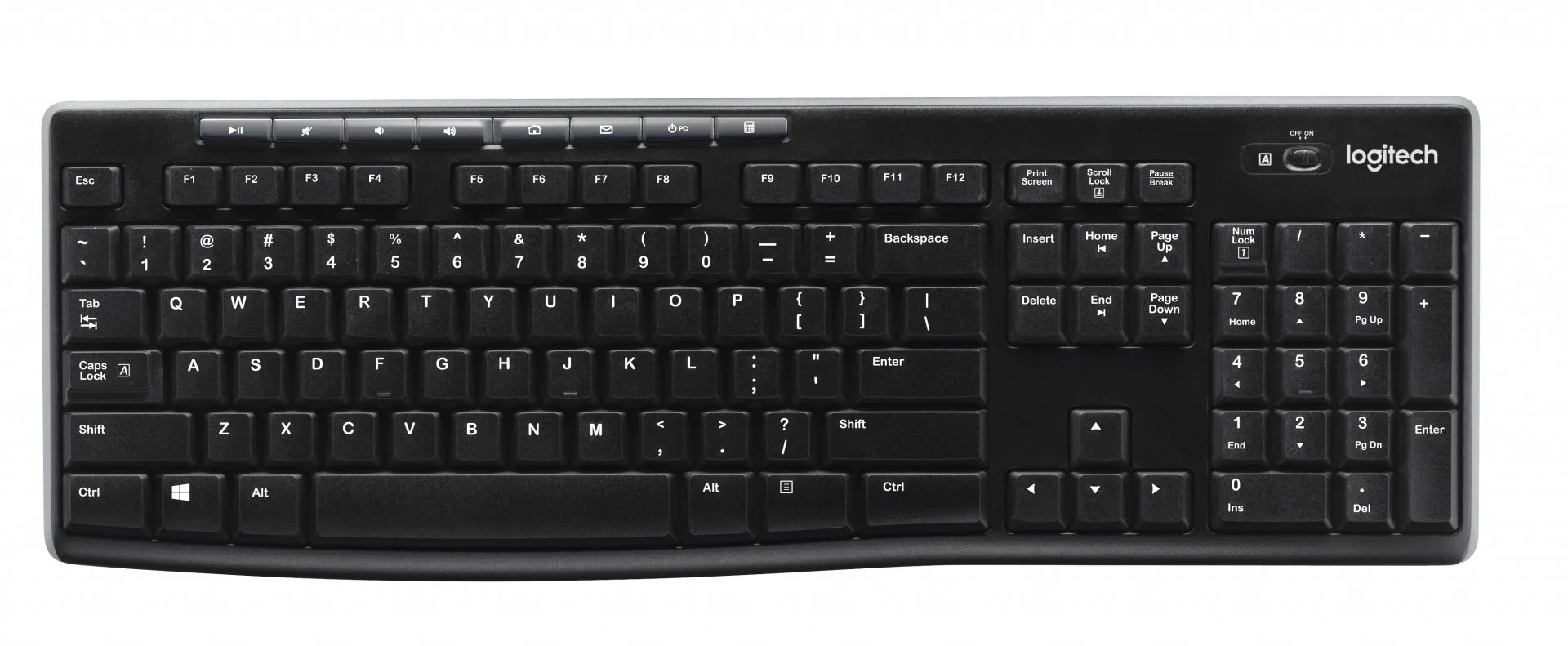 Logitech K270 Wireless Keyboard Black, 920-003736 - Long-Range, Reliable Typing for Home & Office