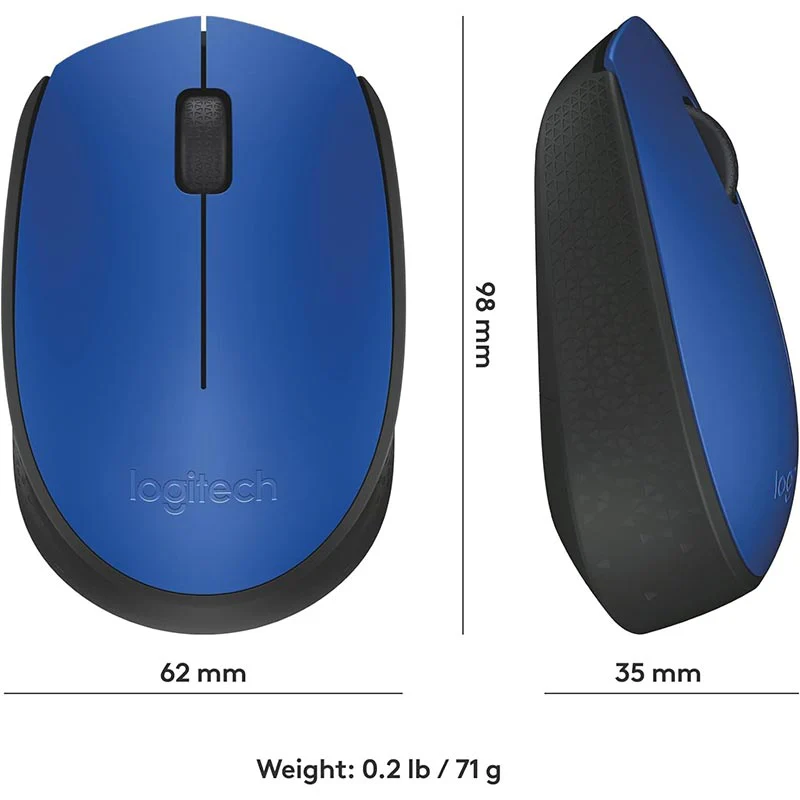 Logitech M171 Wireless Mouse - Blue - 910-004640 – 2.4GHz USB Nano Receiver, 12-Month Battery Life, Ambidextrous Design for Laptop & Desktop - Image 6