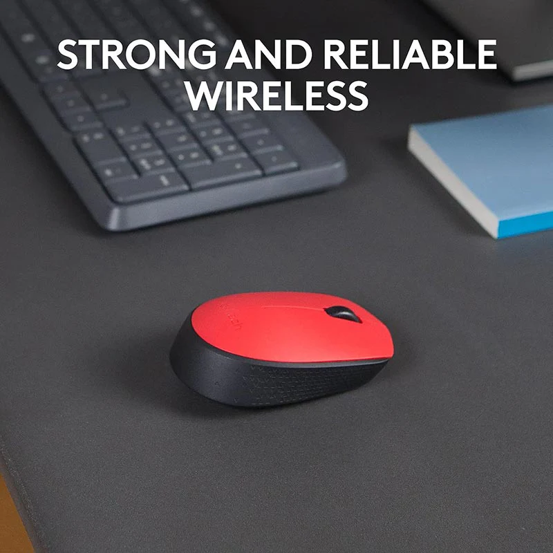 Logitech M171 Wireless Mouse Red (910-004641) – 2.4GHz USB Nano Receiver, 12-Month Battery Life, 1000 DPI Optical Tracking for Laptop & Desktop - Image 2