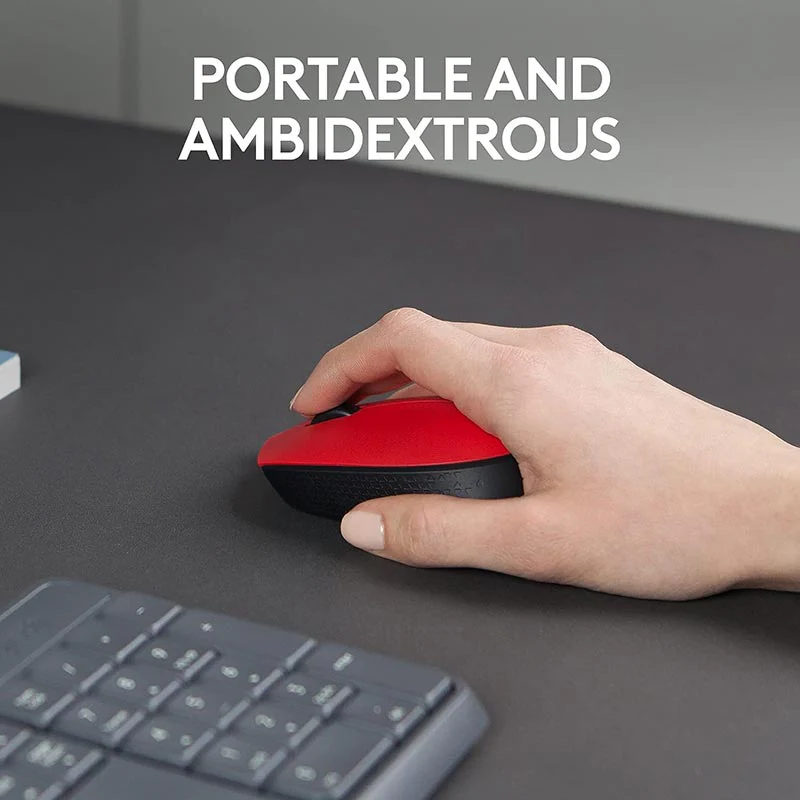 Logitech M171 Wireless Mouse Red (910-004641) – 2.4GHz USB Nano Receiver, 12-Month Battery Life, 1000 DPI Optical Tracking for Laptop & Desktop - Image 3