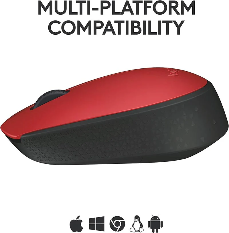 Logitech M171 Wireless Mouse Red (910-004641) – 2.4GHz USB Nano Receiver, 12-Month Battery Life, 1000 DPI Optical Tracking for Laptop & Desktop - Image 4