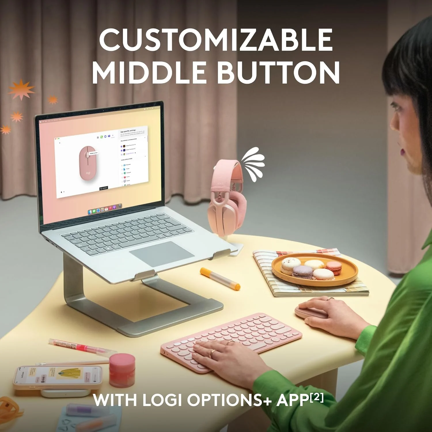 Logitech Pebble Mouse 2 M350s Slim Bluetooth Wireless Mouse, Portable, Lightweight, Customizable Button, Quiet Clicks, Easy-Switch for Windows, macOS, iPadOS, Android, Chrome OS - Image 4