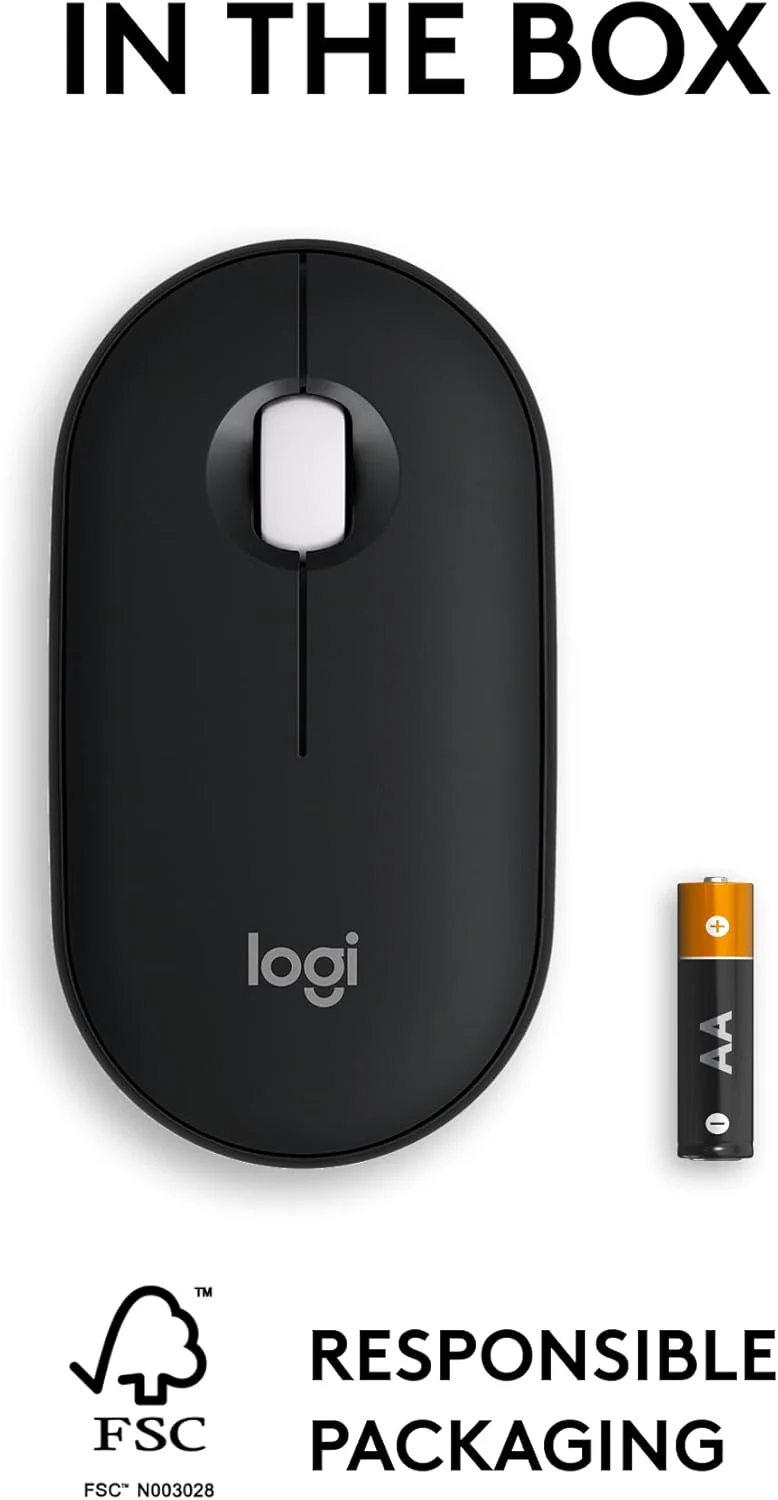Logitech Pebble Mouse 2 M350s Slim Bluetooth Wireless Mouse, Portable, Lightweight, Customizable Button, Quiet Clicks, Easy-Switch for Windows, macOS, iPadOS, Android, Chrome OS - Image 9