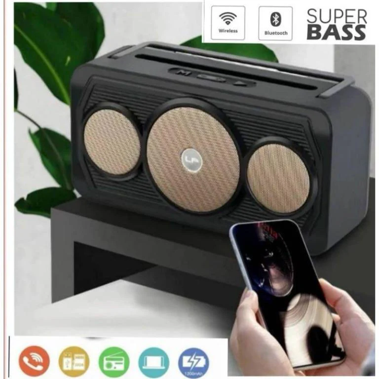 LP V20 HIFI 360 Sound Portable Bluetooth Speaker - TF card , FM Radio , AUX, USB ,Bluetooth - Image 3