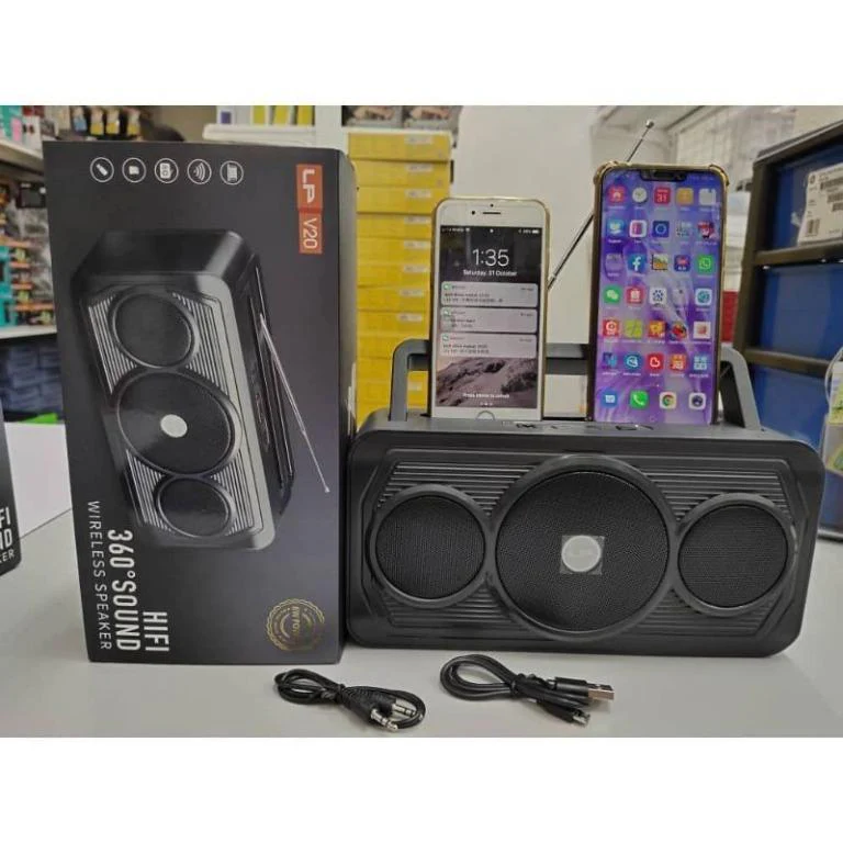 LP V20 HIFI 360 Sound Portable Bluetooth Speaker - TF card , FM Radio , AUX, USB ,Bluetooth - Image 5