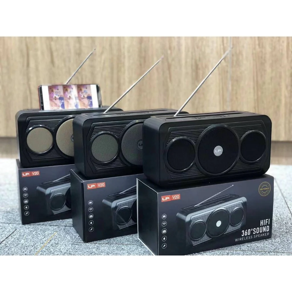 LP V20 HIFI 360 Sound Portable Bluetooth Speaker - TF card , FM Radio , AUX, USB ,Bluetooth - Image 6