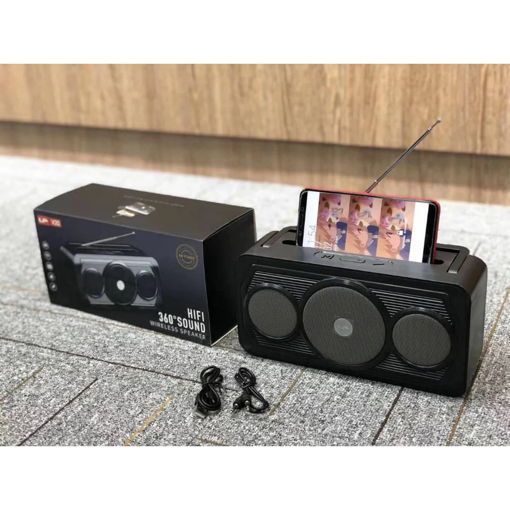 LP V20 HIFI 360 Sound Portable Bluetooth Speaker - TF card , FM Radio , AUX, USB ,Bluetooth - Image 7