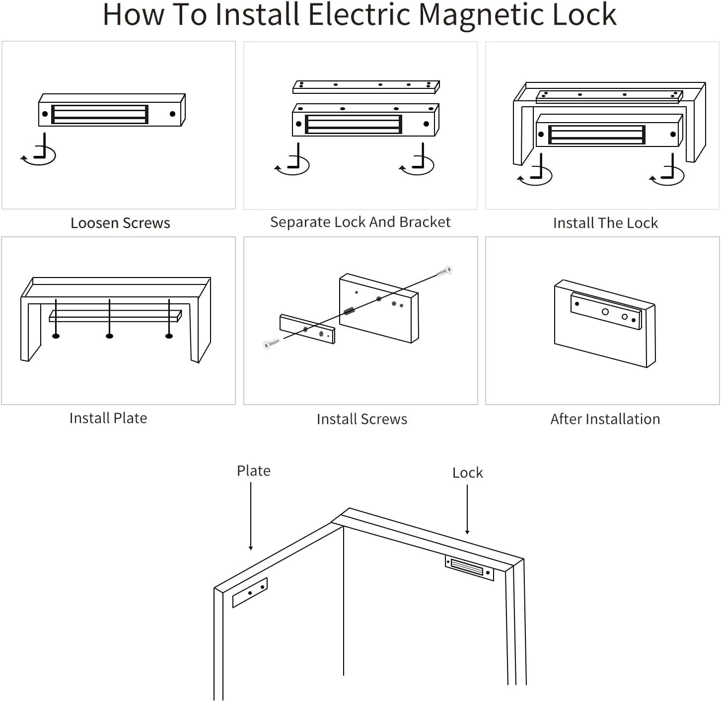 Maglock ACM-Y280S Access Control System Single Door 12V Electric (Magnetic) Lock 280KG (600LB) - Image 7