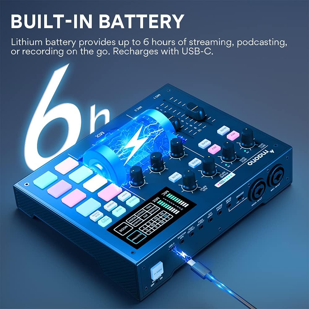 MAONO MaonoCaster All-In-One Podcast Production Studio AU-AM100 Bundle - kit with pm 320T and mh601 - Image 7