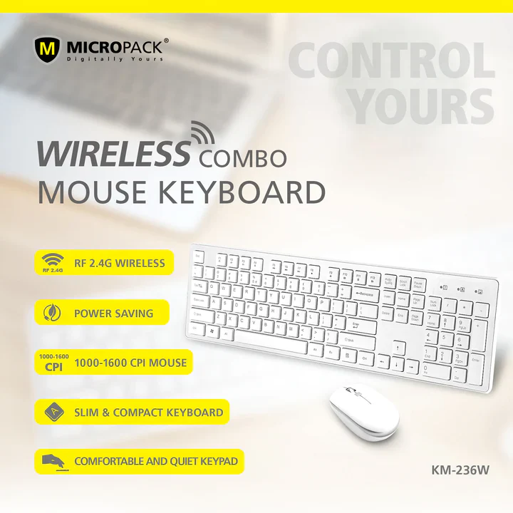 Micropack KM-236W Wireless Combo Keyboard & Mouse - Image 2