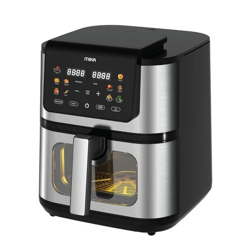 MIKA MAFDW2208 8L Digital Air Fryer – Black & Stainless Steel, Large Capacity, Oil-Free Healthy Cooking