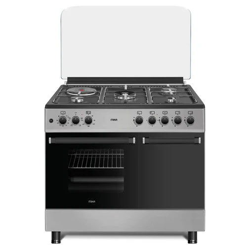 MIKA MST9042EG4SB 90x60cm Standing Cooker – 6-Burner Gas & Electric Oven with Gas Cylinder Compartment - Image 2