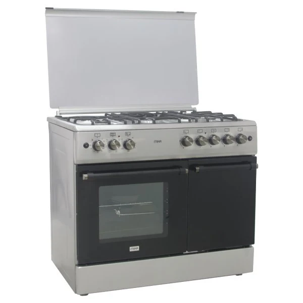 Mika MST90PU41HI/GCW Standing Cooker - 4 gas burners with Dual WOK by Sabaf Electric Rapid Hot plate
