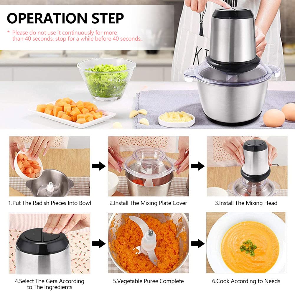 Miralux ML-8048 3-Litre 3-Speed Stainless Steel Food Chopper – Powerful Motor, Multi-Speed Control, Durable & Easy-to-Clean, Perfect for Home & Commercial Kitchens - Image 2