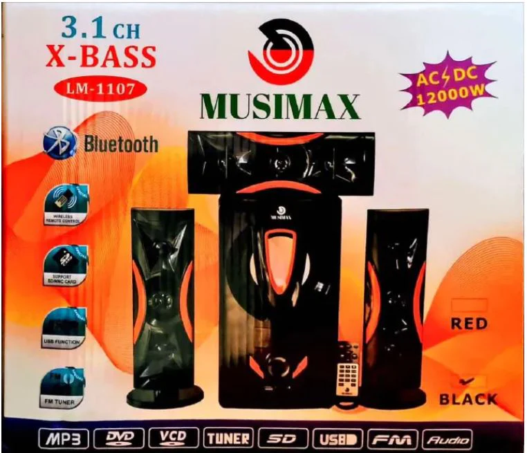 MUSIMAX LM-1107 3.1 CH Woofer Home Theater System – Bluetooth, USB, FM Radio, Remote Control