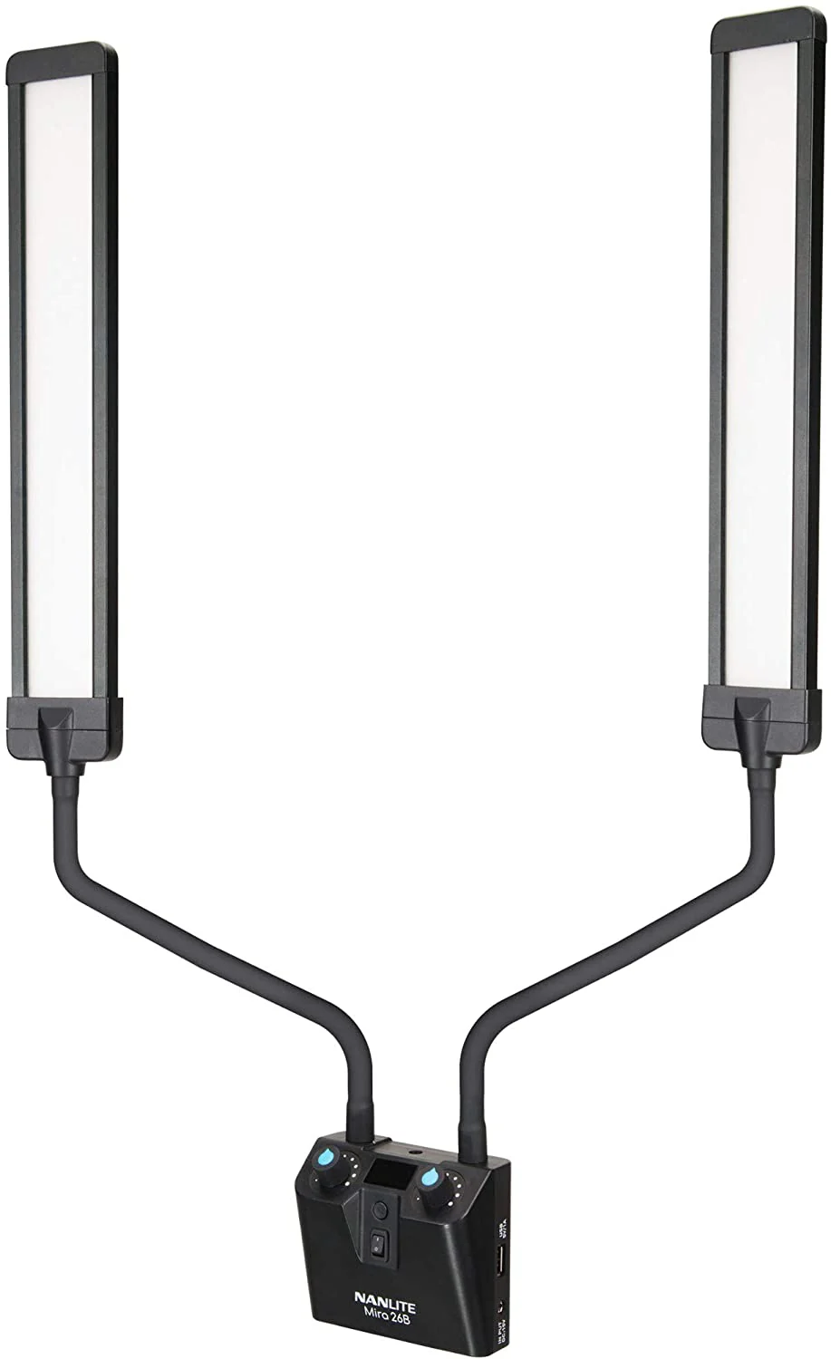 Nanlite Mira 26B Dual Flex Arm Beauty Light with USB Power Passthrough and Light Stand (MIRA26B)
