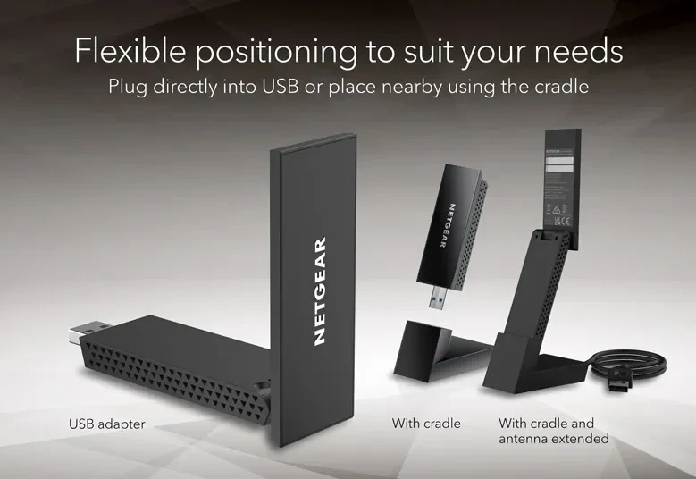 Netgear Nighthawk A8000 AXE3000 Wi-Fi 6E USB 3.0 Adapter – Enables fast and stable Wi-Fi 6E connectivity for improved wireless performance and smoother internet use - Image 3
