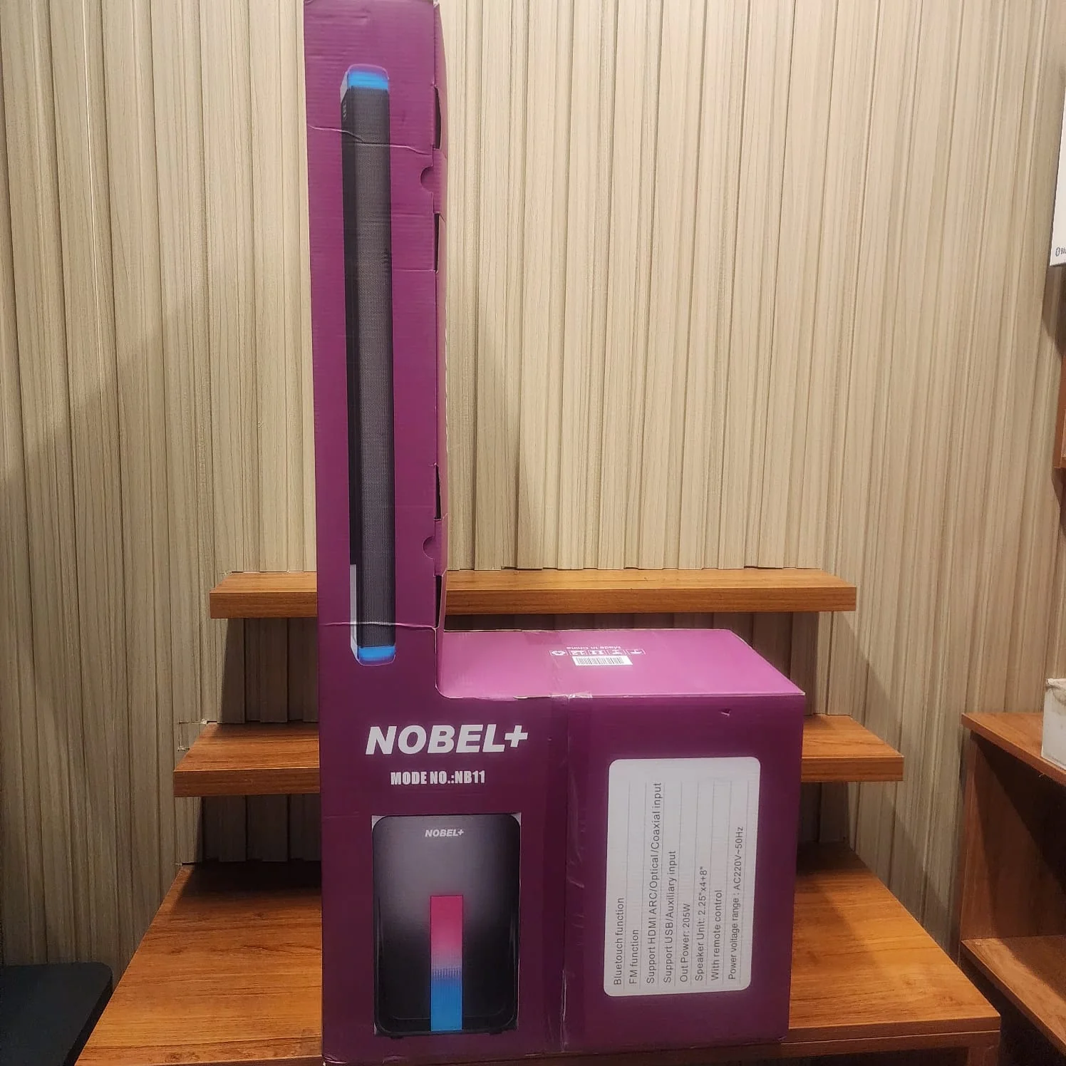 Nobel Plus NB11 Soundbar System Bluetooth, HDMI ARC, Optical/Coaxial Input, USB Support, 205W, FM Function, with Remote Function - Image 2