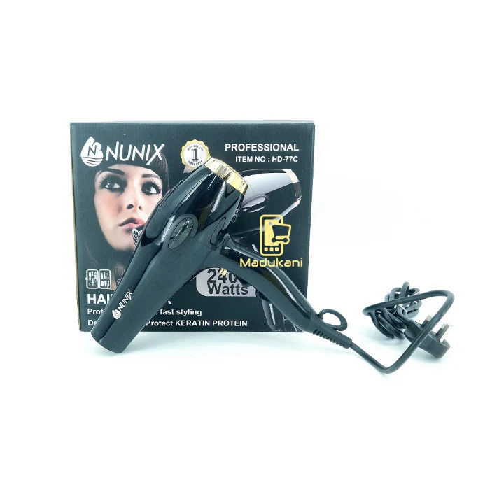 Nunix HD-77C 2400W Professional Hair Blow Dryer - 3-mode temperature button：Cold wind / warm wind / hot wind - Image 2