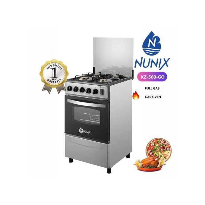Nunix KZ-560-GO 50x55 4-Burner Gas Standing Cooker with Oven