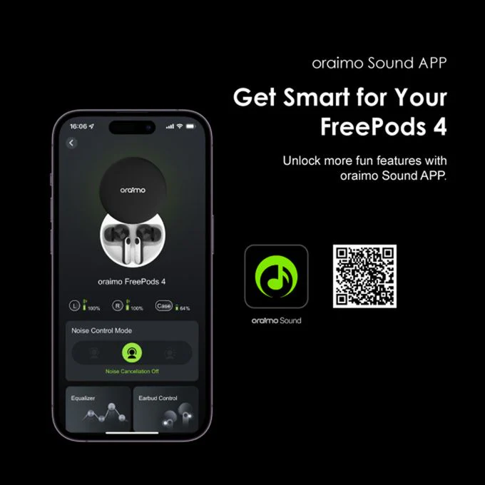 Oraimo FreePods 4 Earpods- ANC Noise Cancellation, Havy Bass, 35.5-Hr Long Playtime, True Wireless Earbuds With APP Control - Image 8