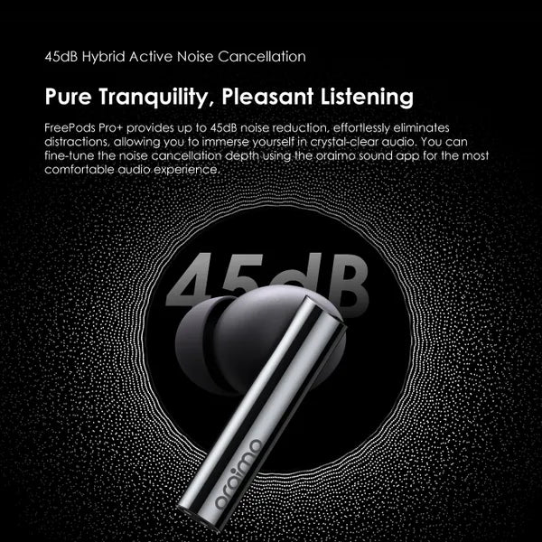 Oraimo OEB-E108DC FreePods Pro+ Hybrid ANC True Wireless Bluetooth Earbuds - Image 4